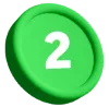 Disco verde com o numero 2